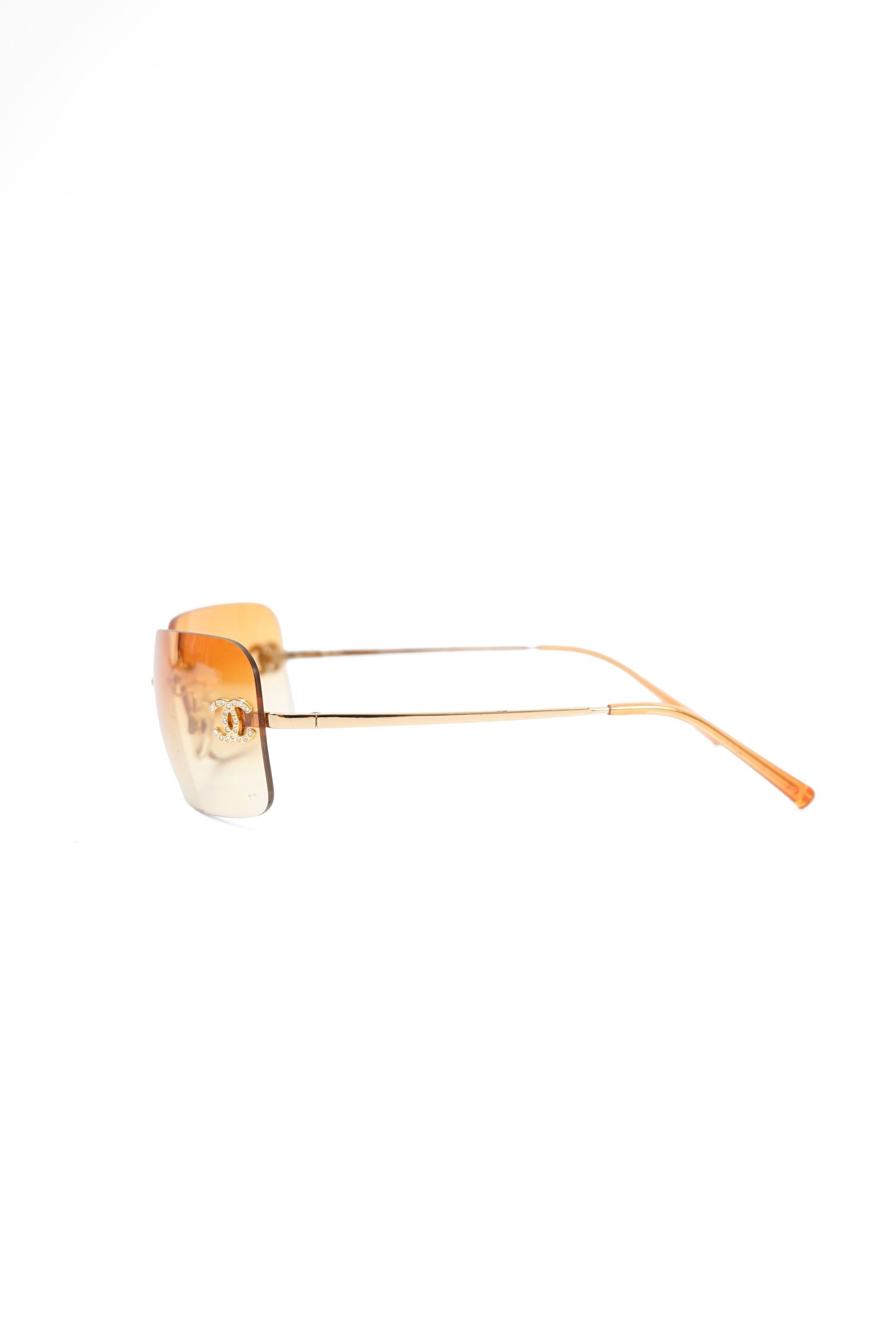 Vintage Chanel Orange Gradient Rimless Sunglasses 4017