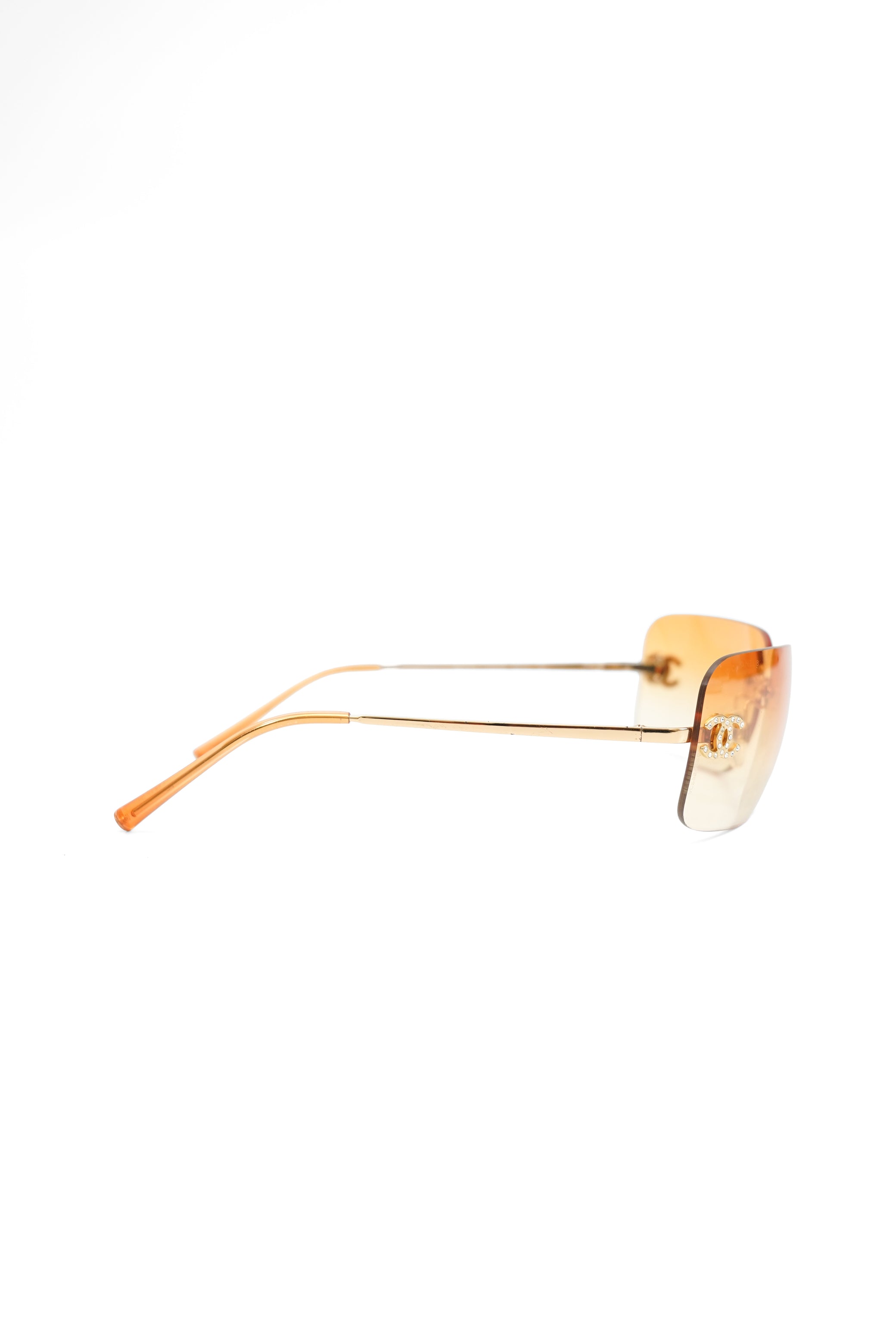 Vintage Chanel Orange Gradient Rimless Sunglasses 4017