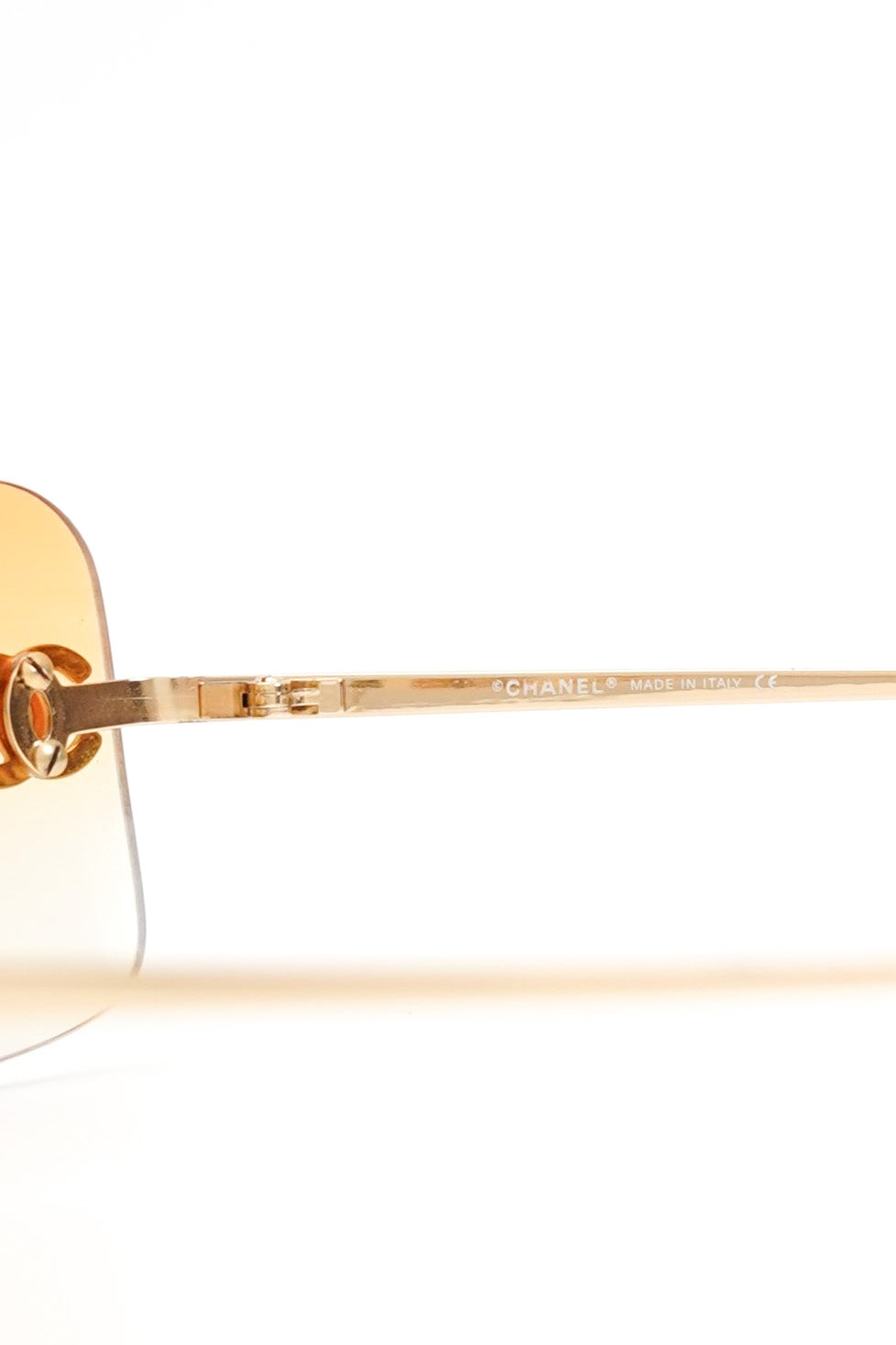 Vintage Chanel Orange Gradient Rimless Sunglasses 4017