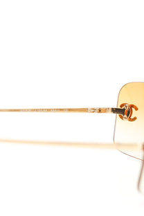 Vintage Chanel Orange Gradient Rimless Sunglasses 4017