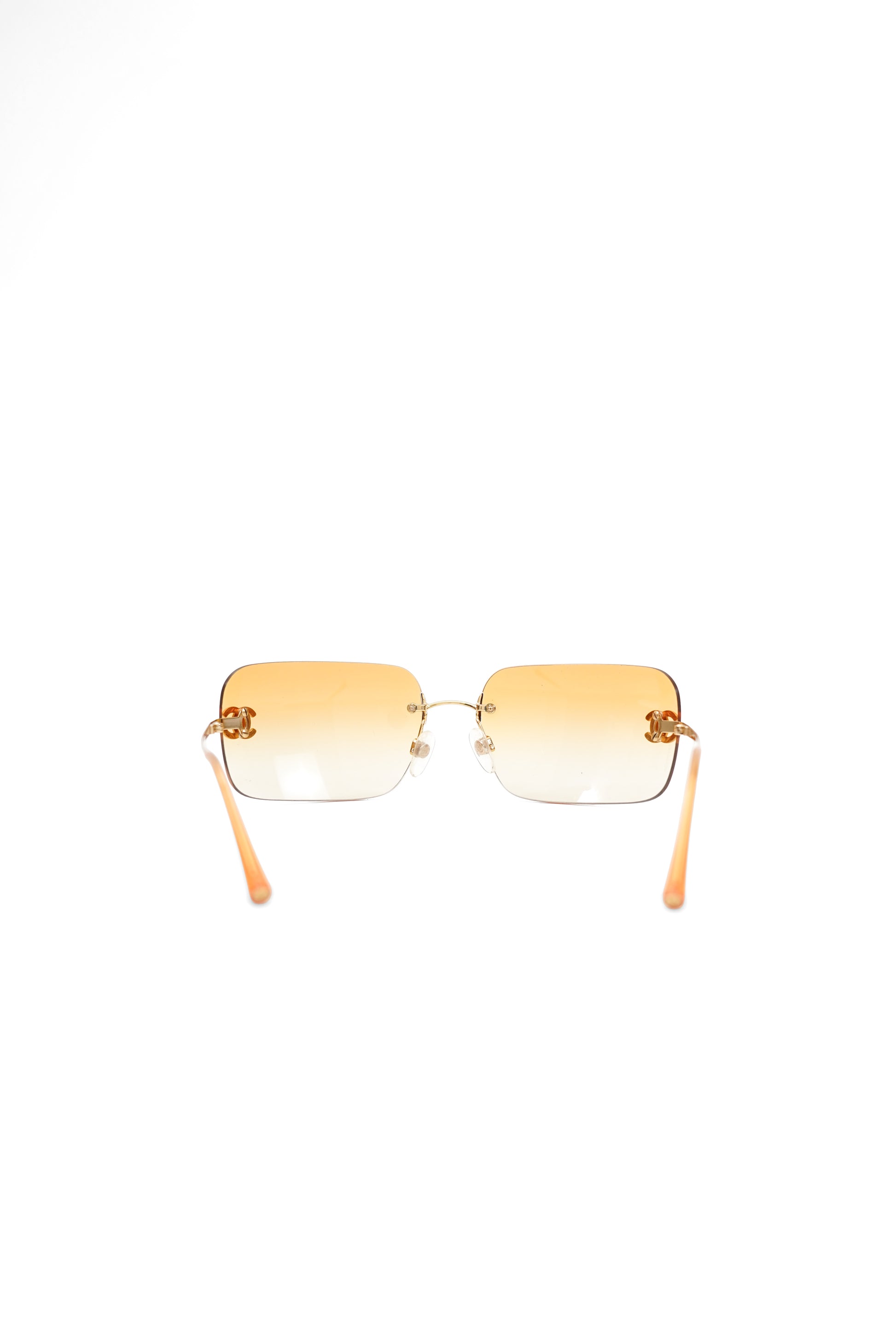 Vintage Chanel Orange Gradient Rimless Sunglasses 4017