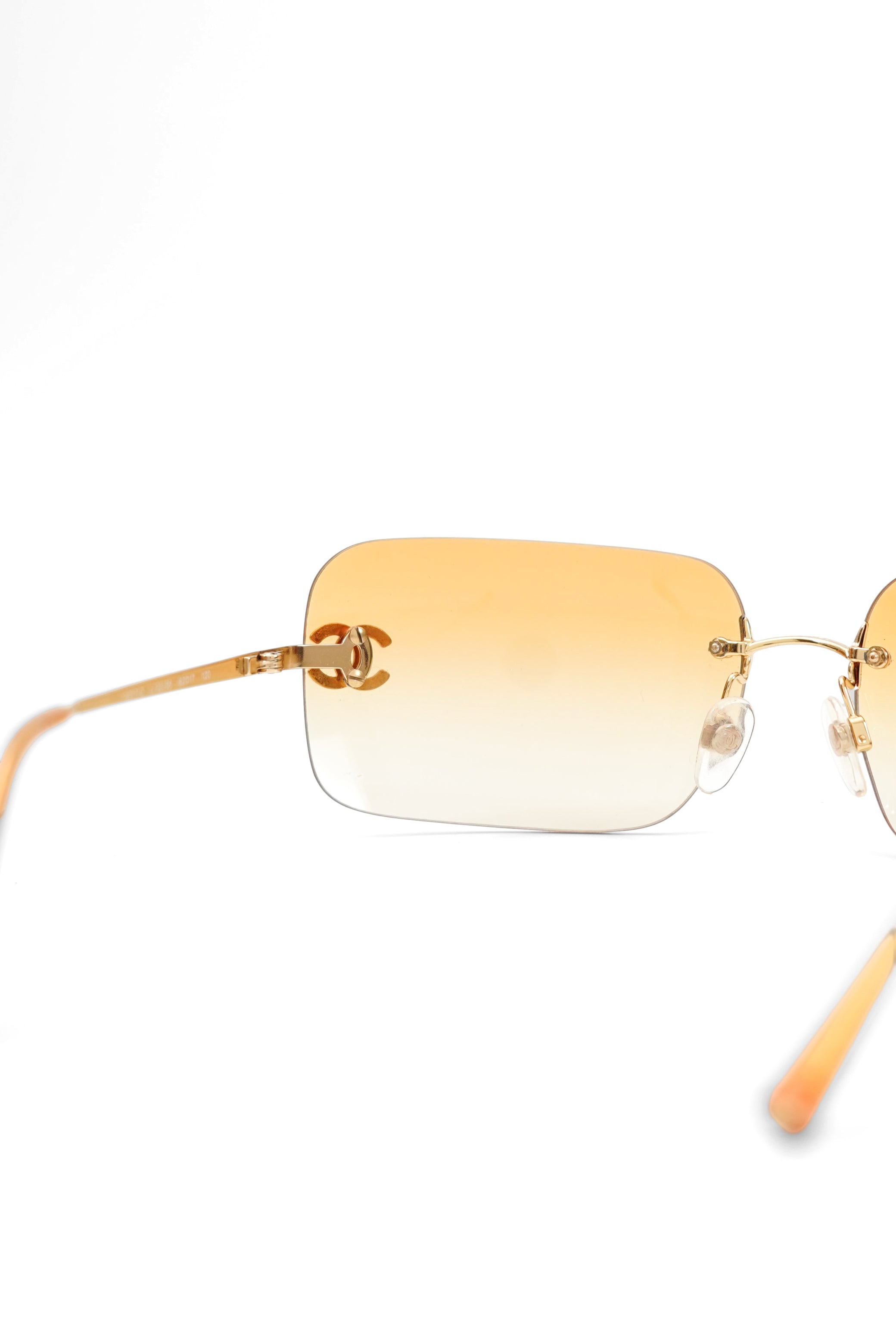 Vintage Chanel Orange Gradient Rimless Sunglasses 4017