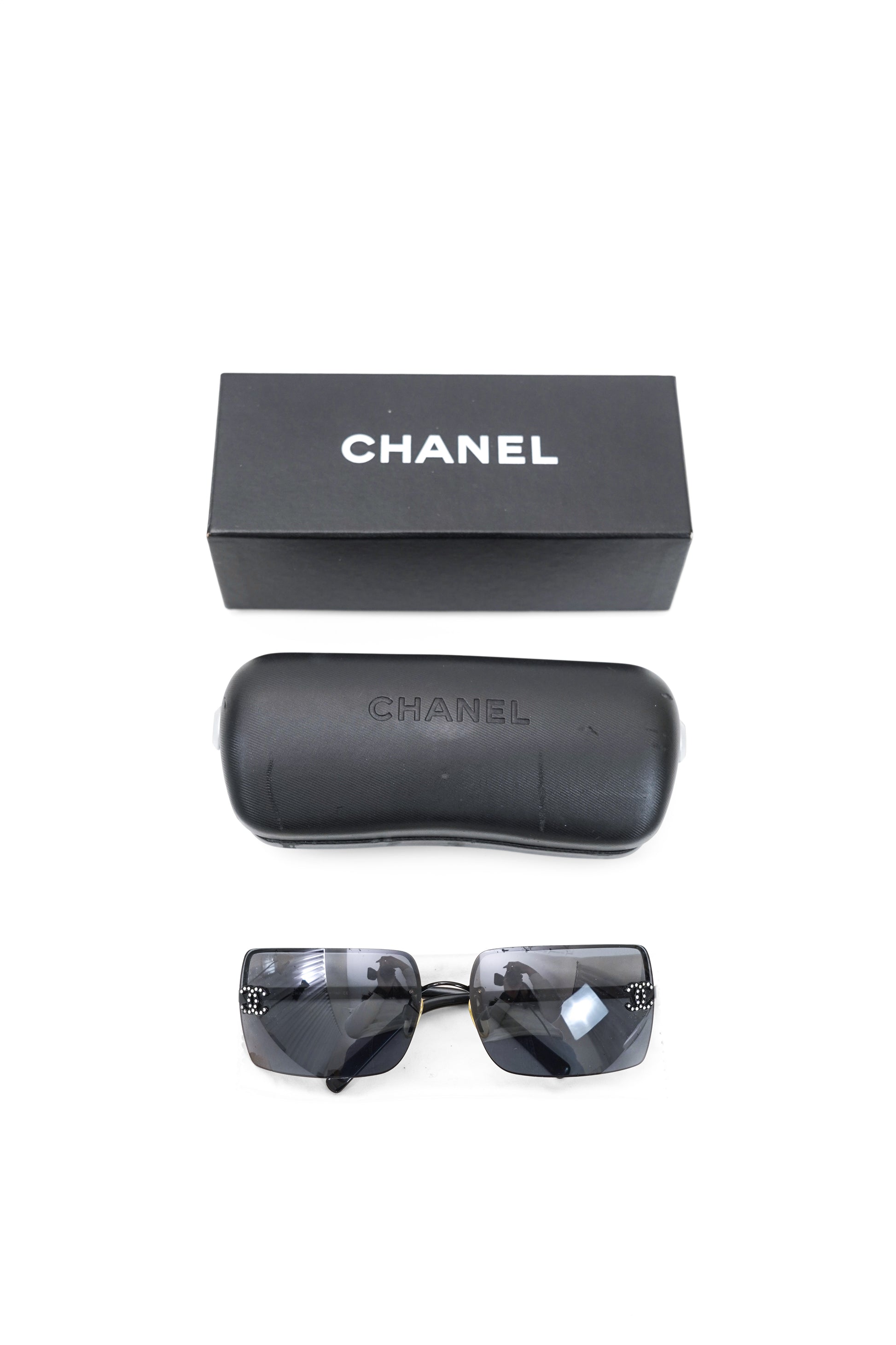 Vintage Chanel Dark Blue Rimeless Sunglasses 4092-B