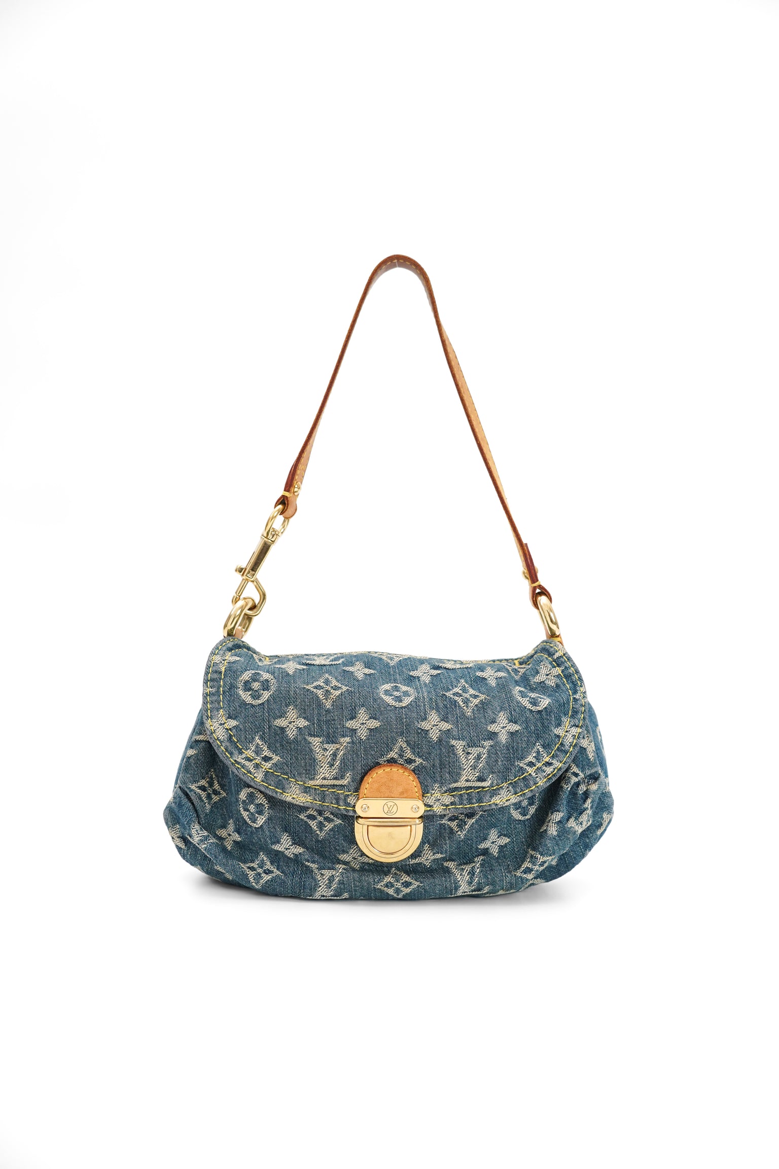 Louis Vuitton Mini Pleaty PM Blue Denim Shoulder Bag