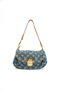 Louis Vuitton Mini Pleaty PM Blue Denim Shoulder Bag