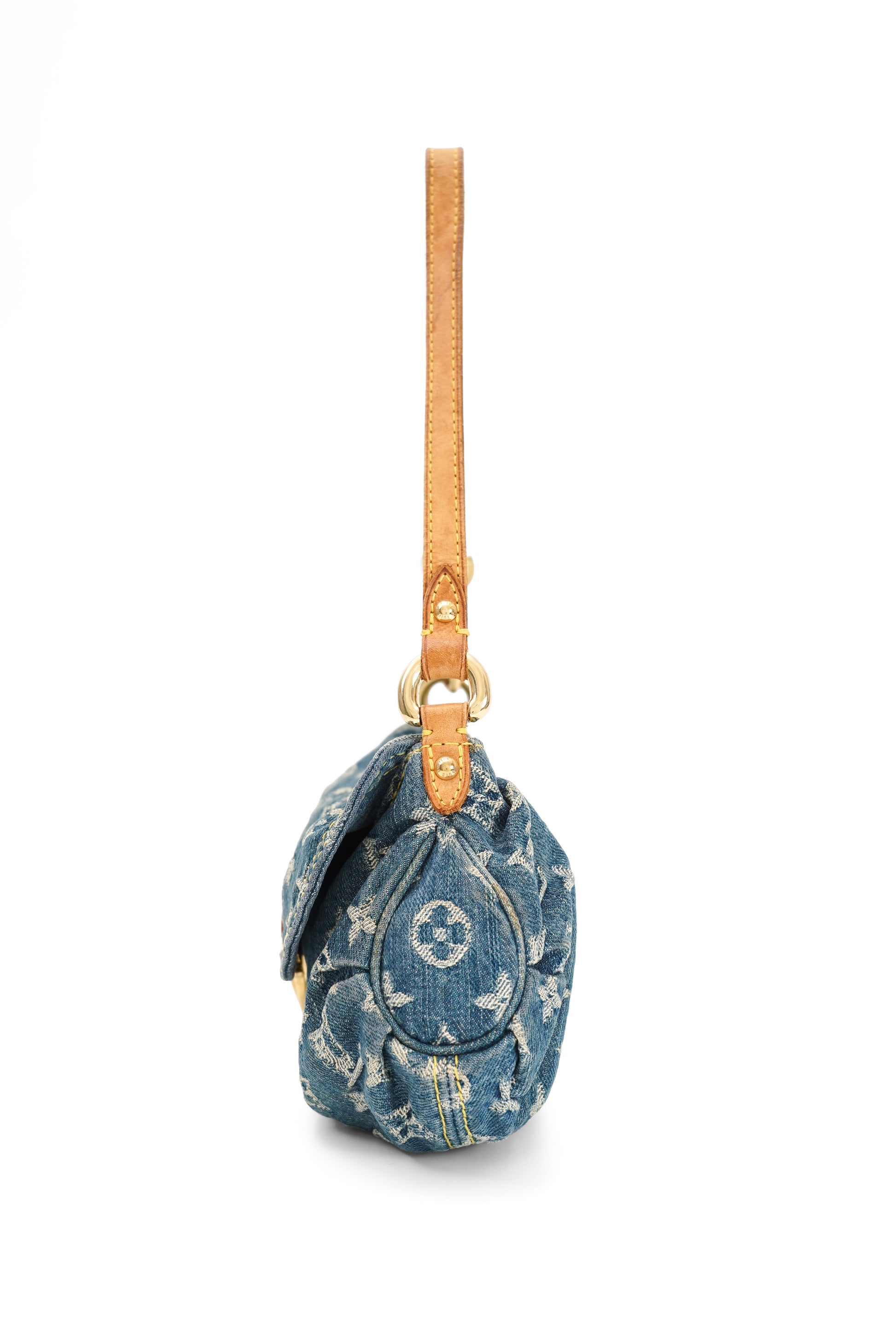 Louis Vuitton Mini Pleaty PM Blue Denim Shoulder Bag