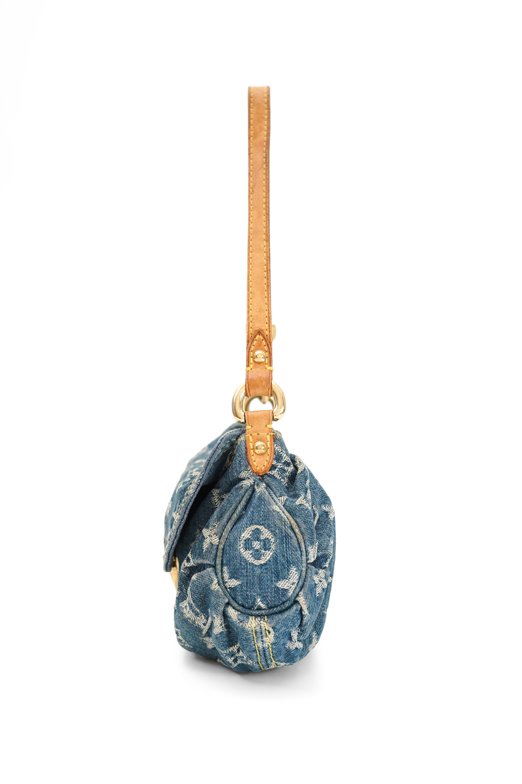 Louis Vuitton Mini Pleaty PM Blue Denim Shoulder Bag
