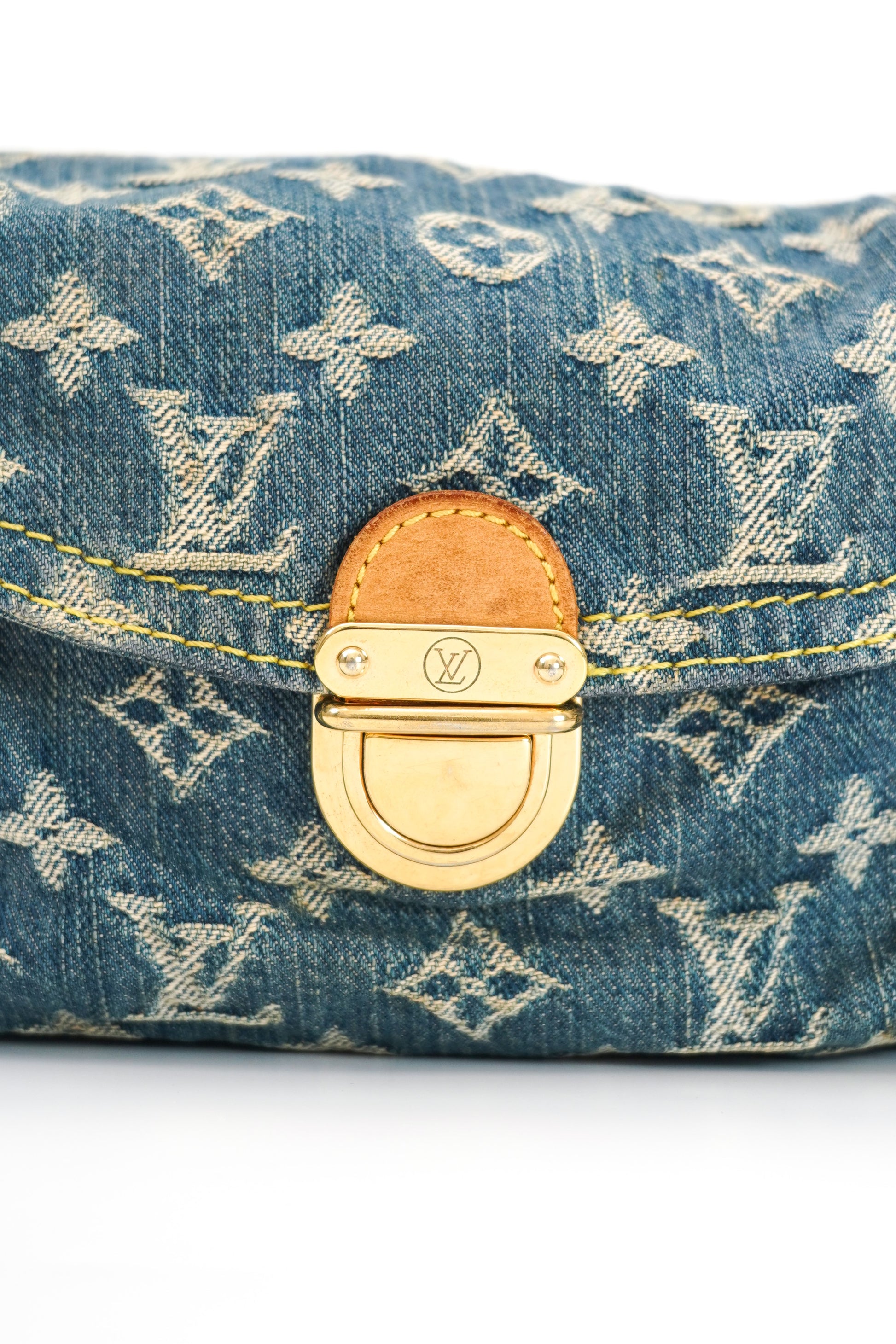 Louis Vuitton Mini Pleaty PM Blue Denim Shoulder Bag