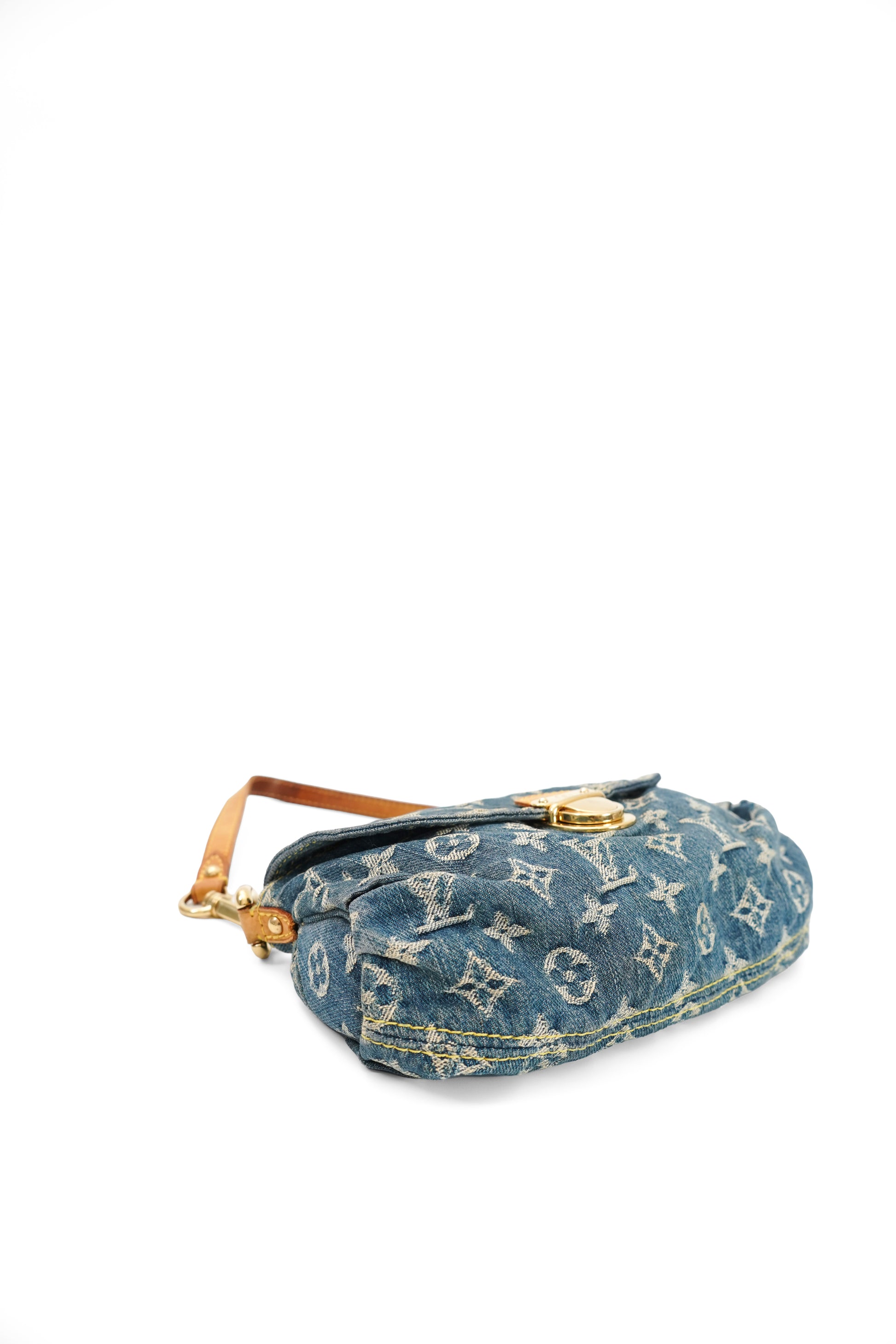 Louis Vuitton Mini Pleaty PM Blue Denim Shoulder Bag