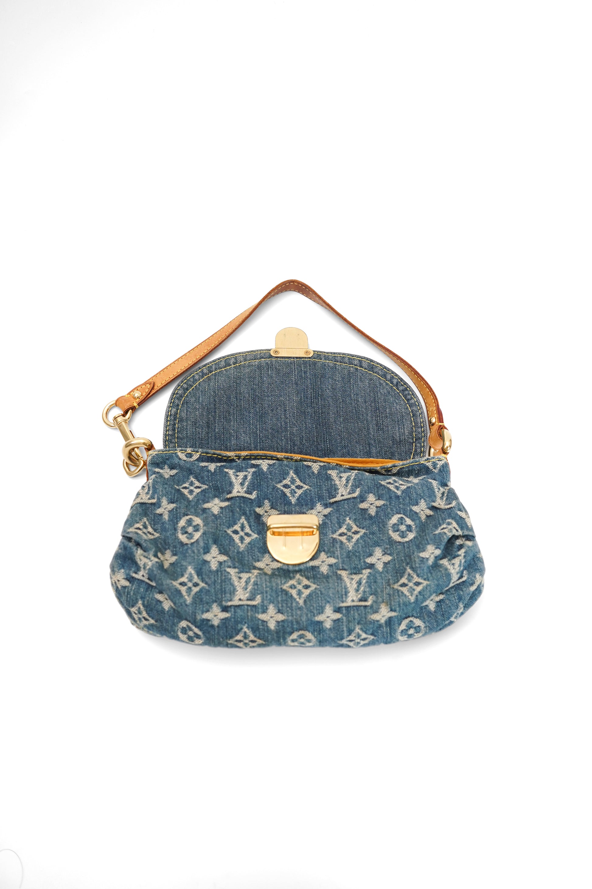 Louis Vuitton Mini Pleaty PM Blue Denim Shoulder Bag