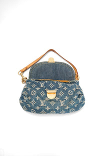 Louis Vuitton Mini Pleaty PM Blue Denim Shoulder Bag