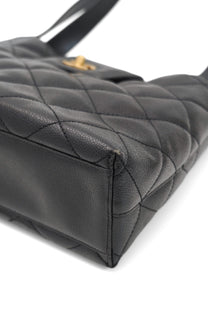 Vintage Chanel Caviar Skin Turn Lock Tote Bag 2000-2002