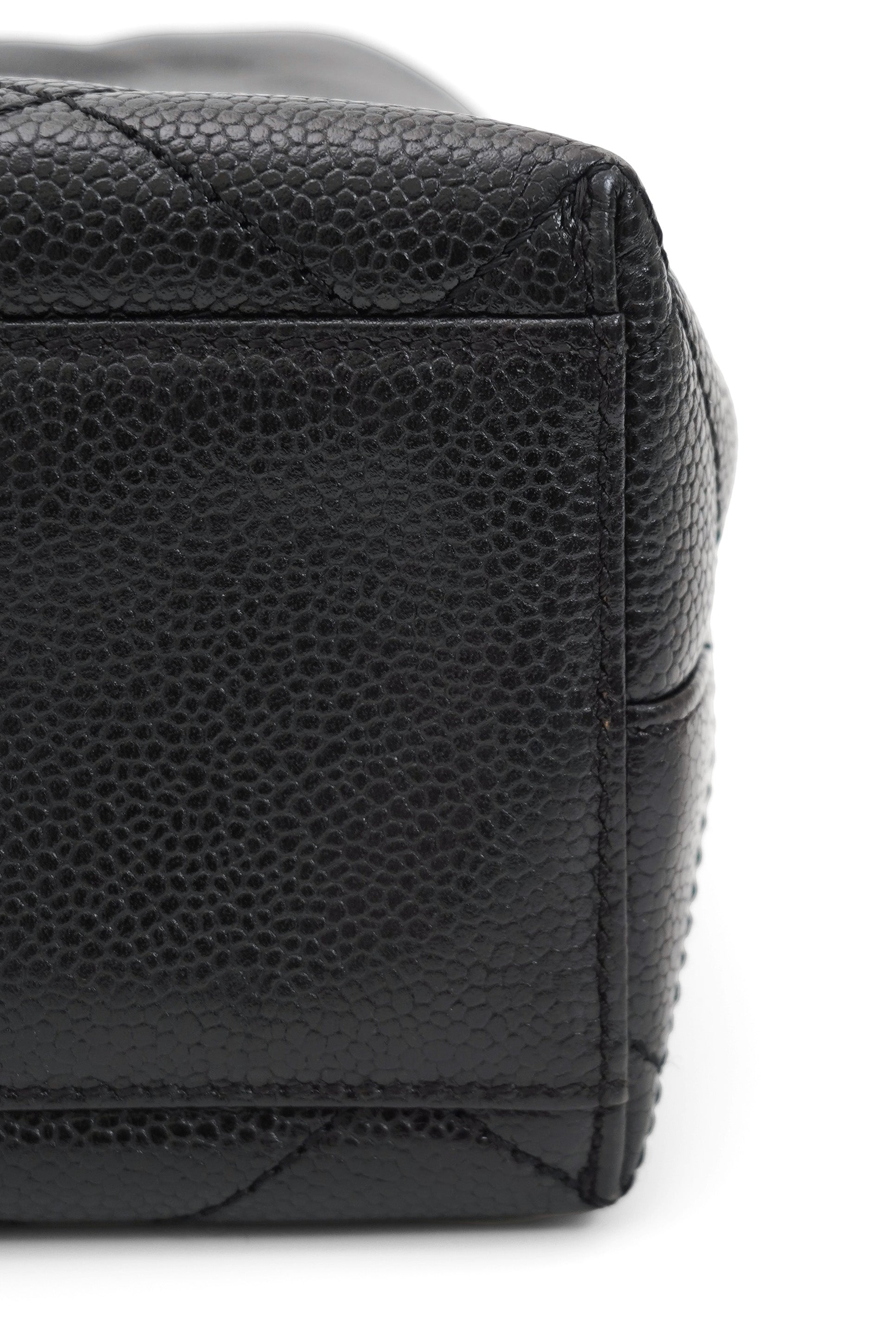 Vintage Chanel Caviar Skin Turn Lock Tote Bag 2000-2002