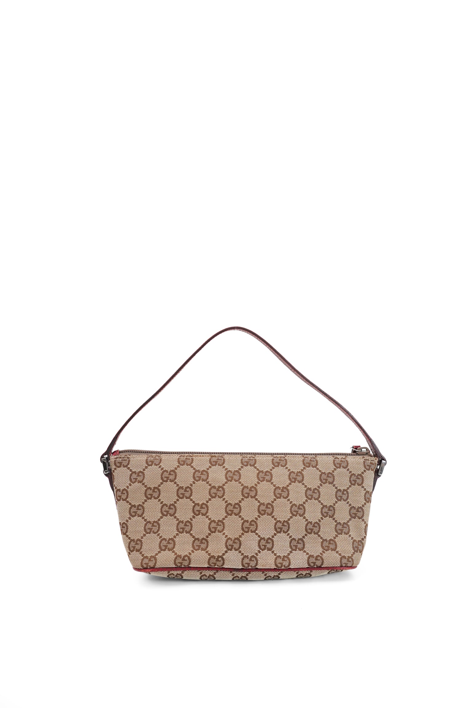 Gucci GG Monogram Red Leather Boat Pochette