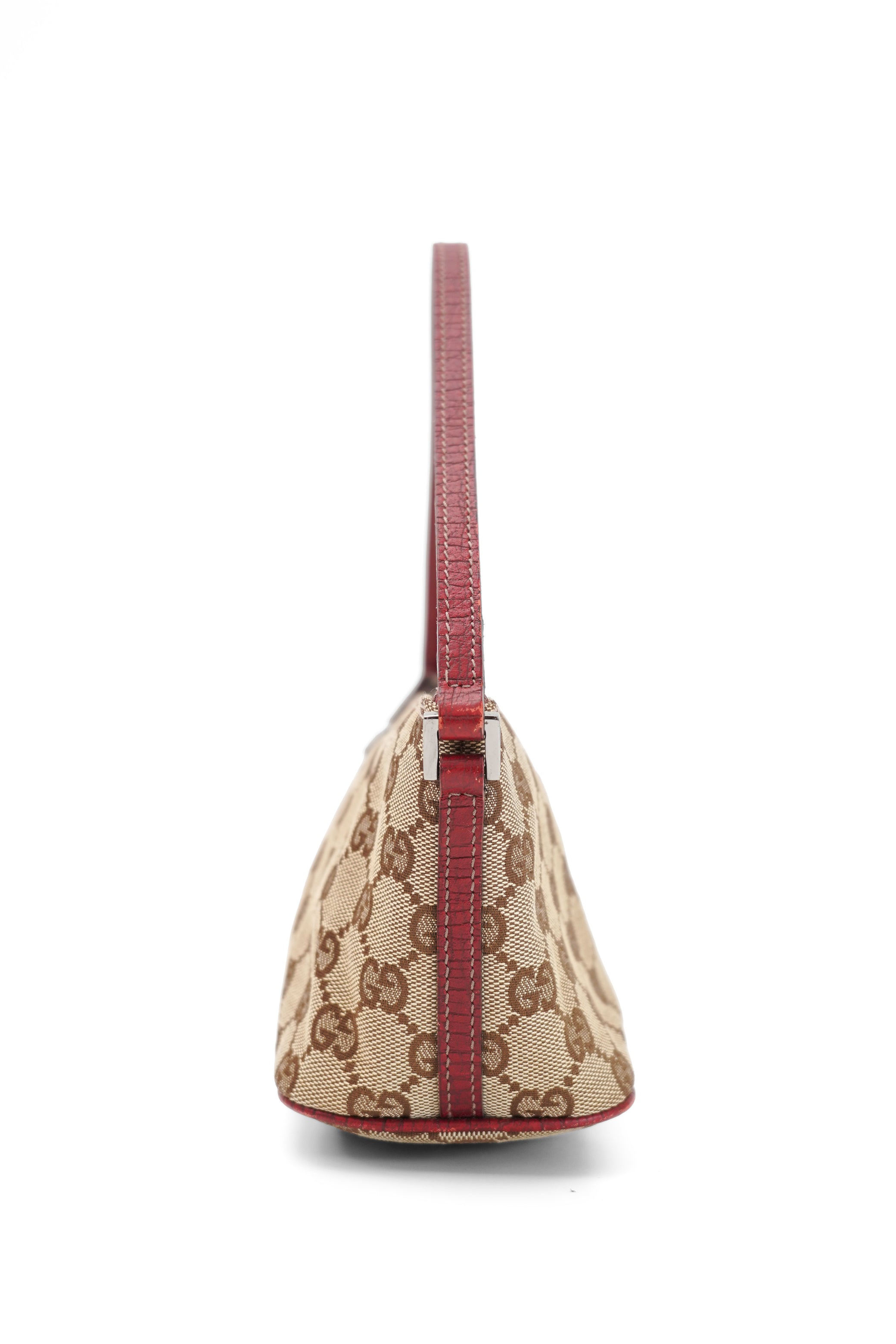 Gucci GG Monogram Red Leather Boat Pochette