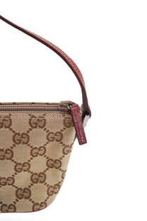 Gucci GG Monogram Red Leather Boat Pochette