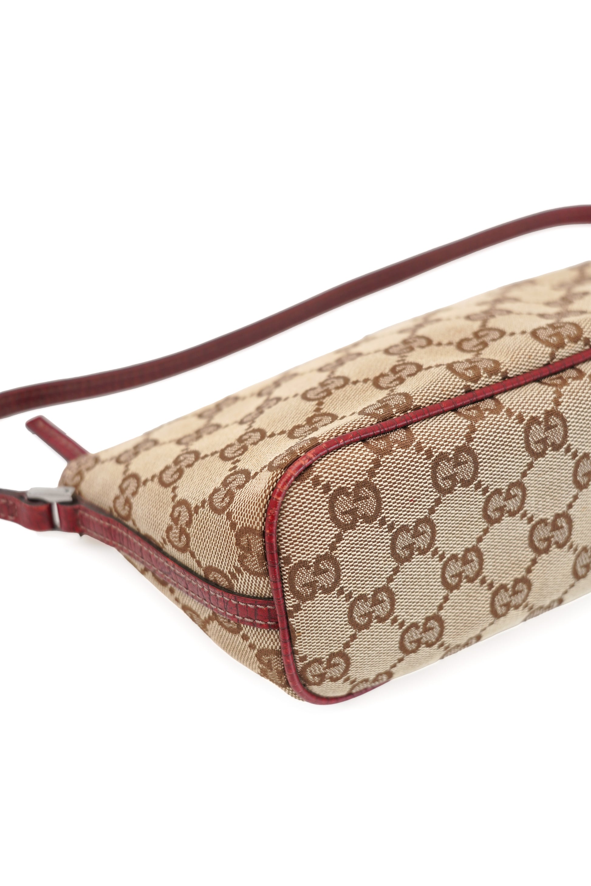 Gucci GG Monogram Red Leather Boat Pochette