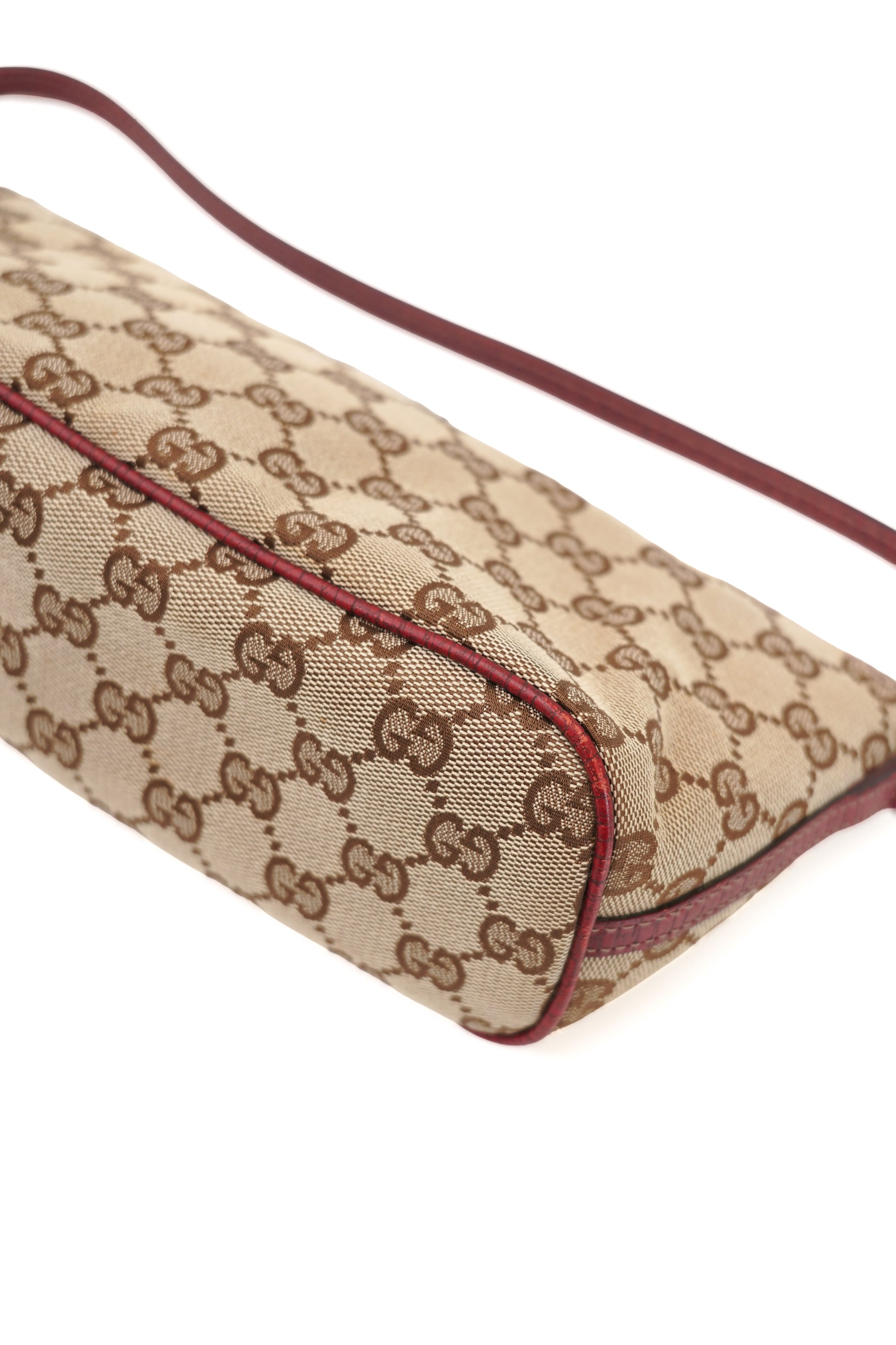 Gucci GG Monogram Red Leather Boat Pochette