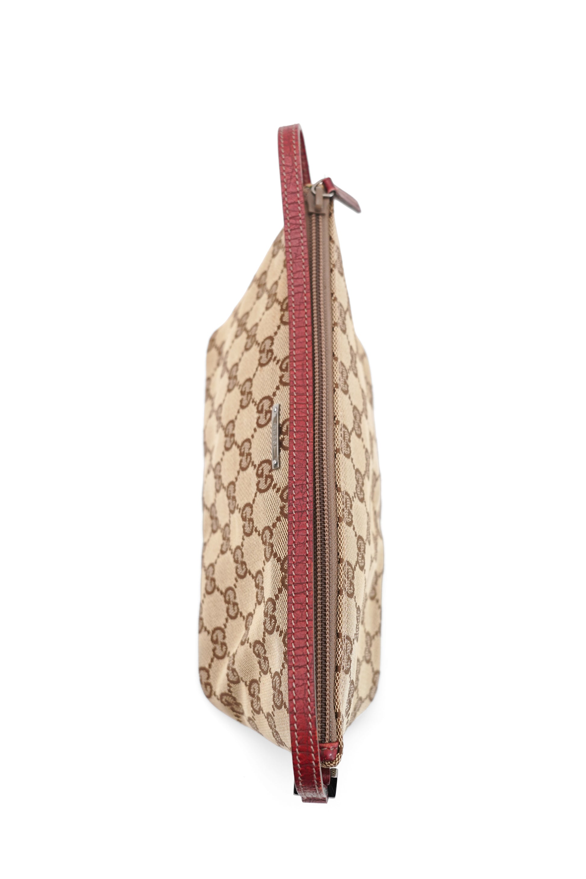 Gucci GG Monogram Red Leather Boat Pochette