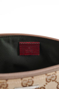 Gucci GG Monogram Red Leather Boat Pochette