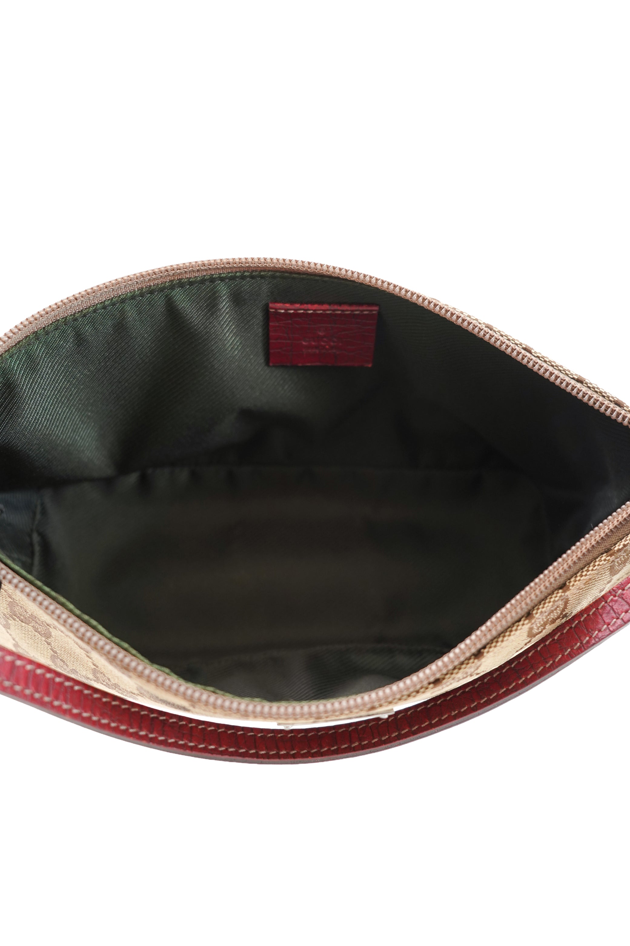 Gucci GG Monogram Red Leather Boat Pochette