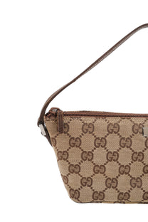 Gucci GG Monogram Brown Leather Boat Pochette