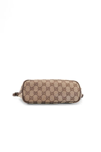 Gucci GG Monogram Brown Leather Boat Pochette