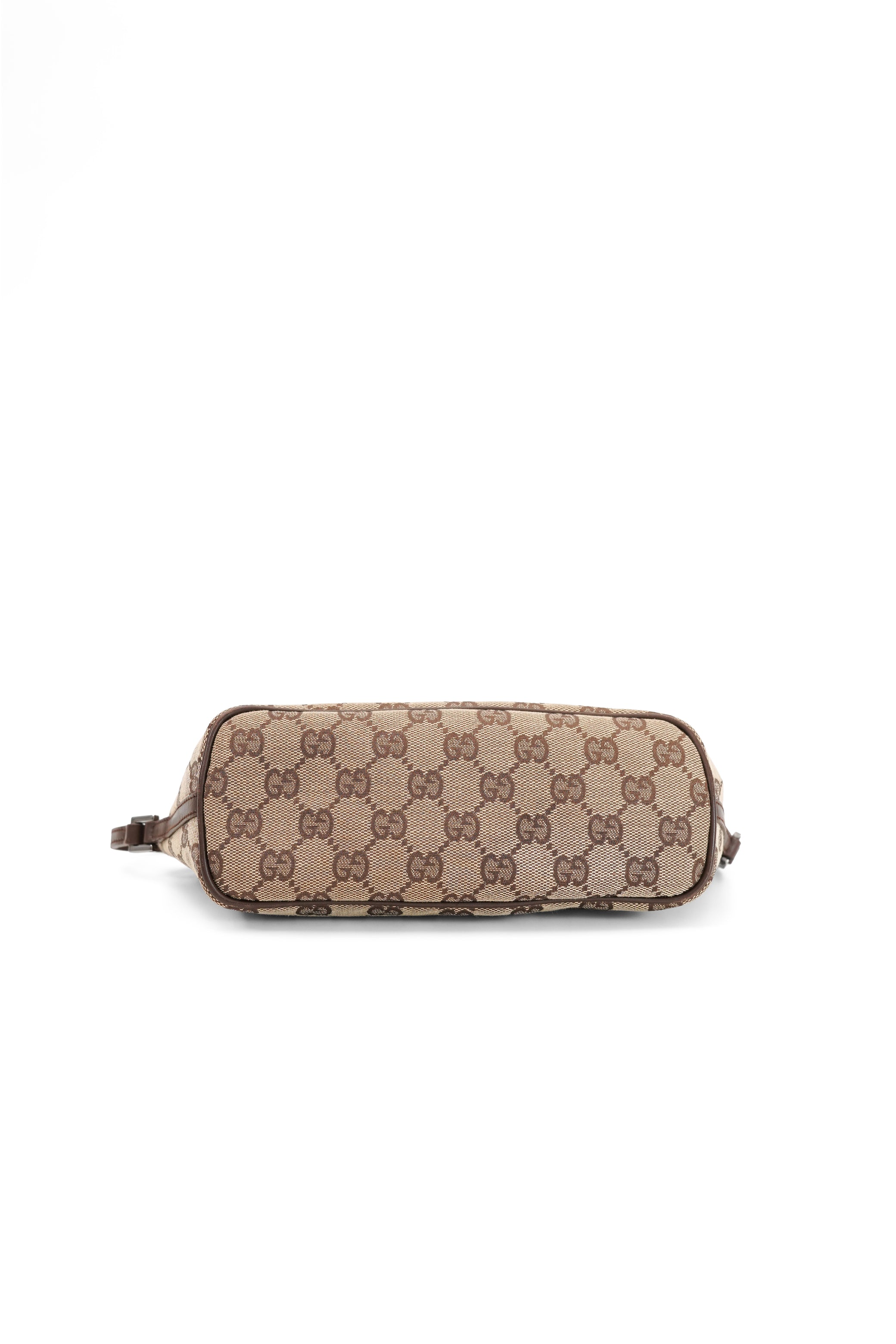 Gucci GG Monogram Brown Leather Boat Pochette