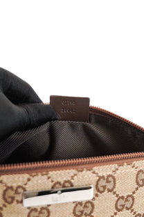 Gucci GG Monogram Brown Leather Boat Pochette