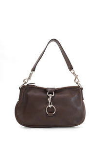 Miu Miu 2000s Brown Buckle Shoulder Bag