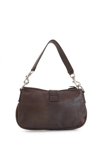 Miu Miu 2000s Brown Buckle Shoulder Bag