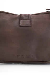 Miu Miu 2000s Brown Buckle Shoulder Bag