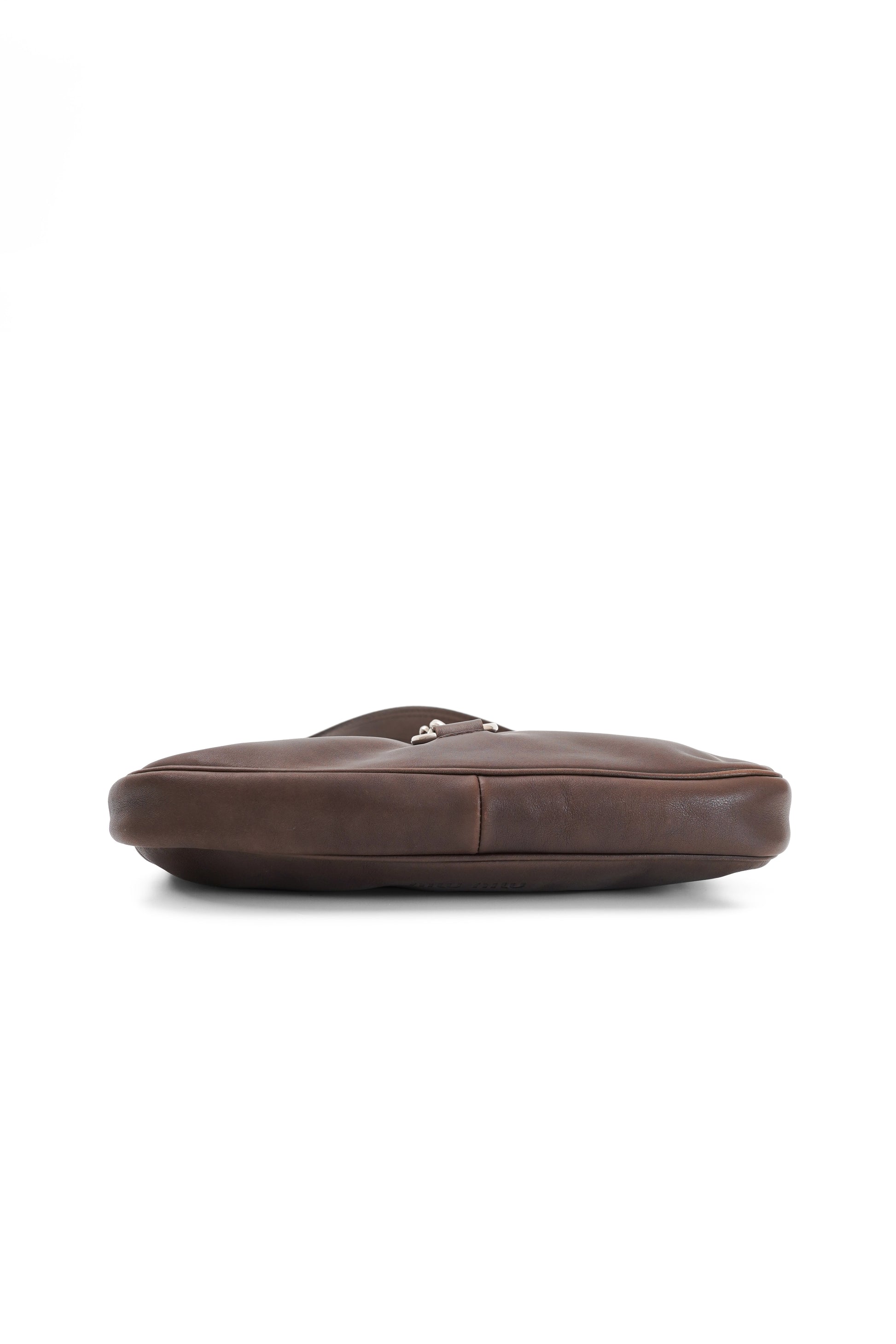 Miu Miu 2000s Brown Buckle Shoulder Bag