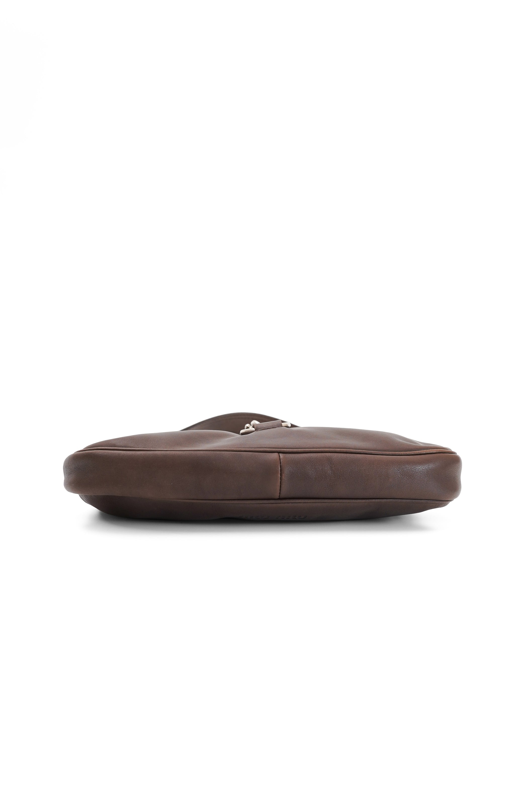 Miu Miu 2000s Brown Buckle Shoulder Bag