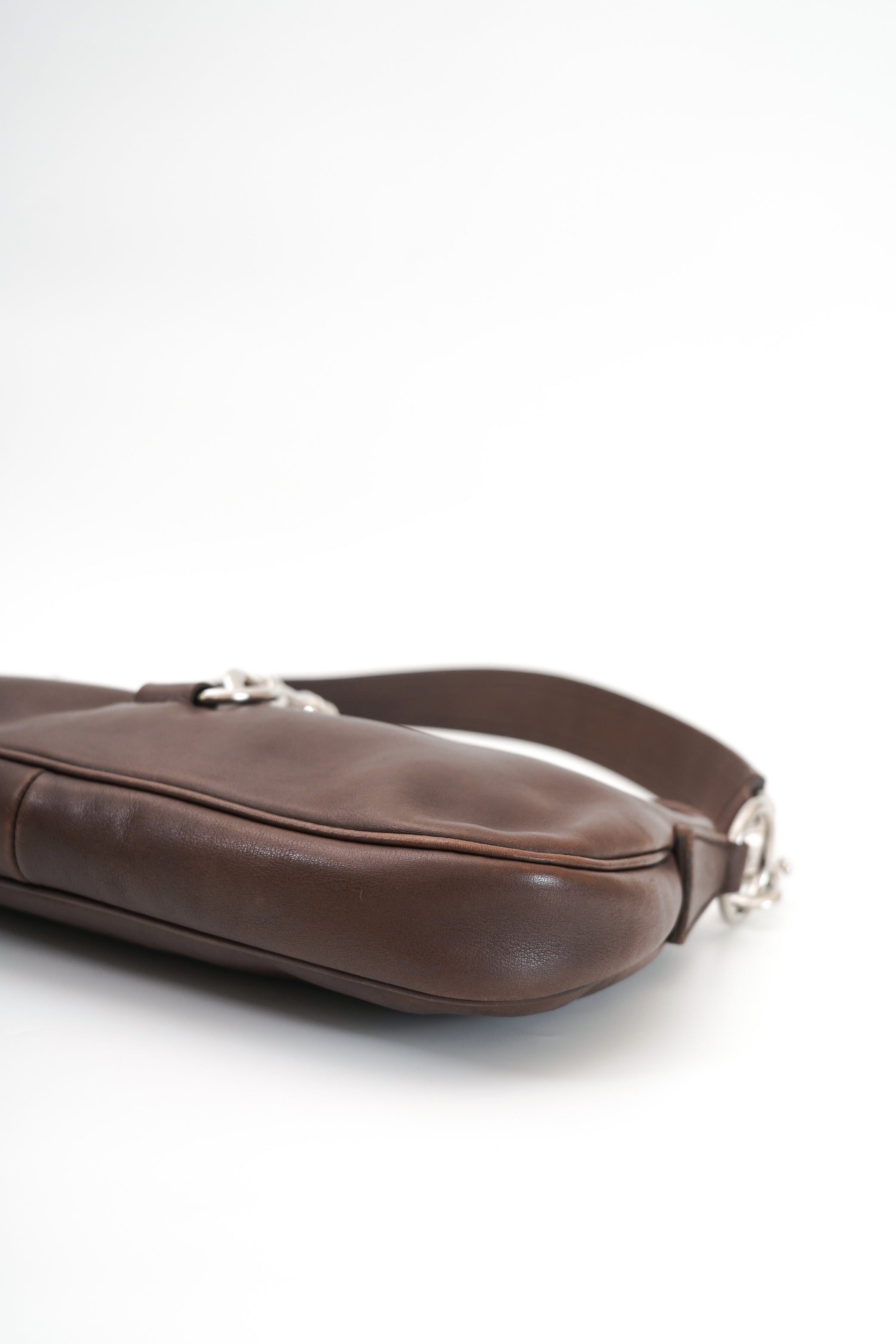 Miu Miu 2000s Brown Buckle Shoulder Bag