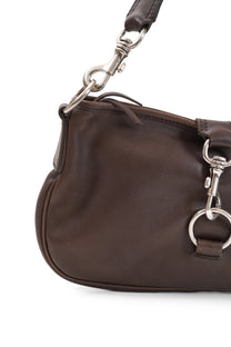 Miu Miu 2000s Brown Buckle Shoulder Bag