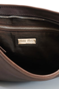 Miu Miu 2000s Brown Buckle Shoulder Bag