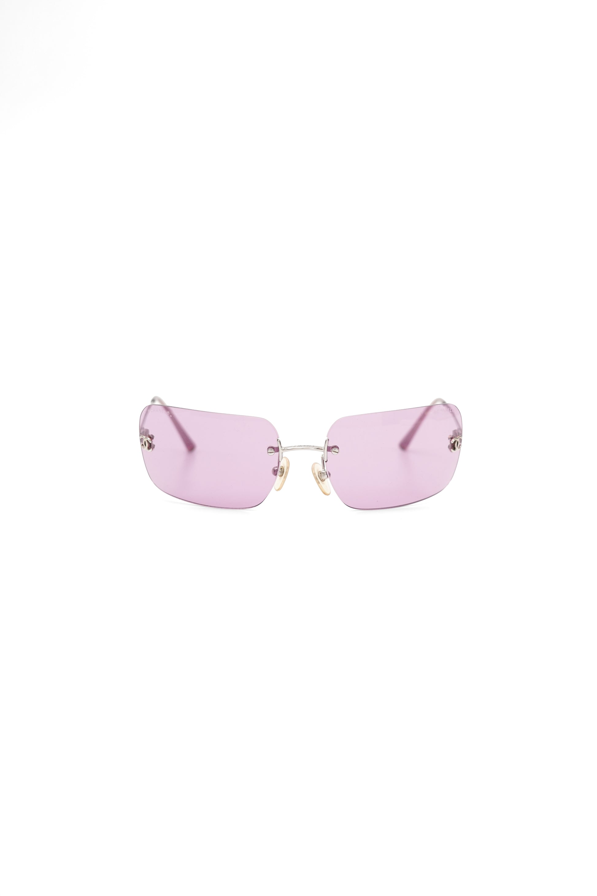 Vintage Chanel Pink Rimless Sunglasses 4017