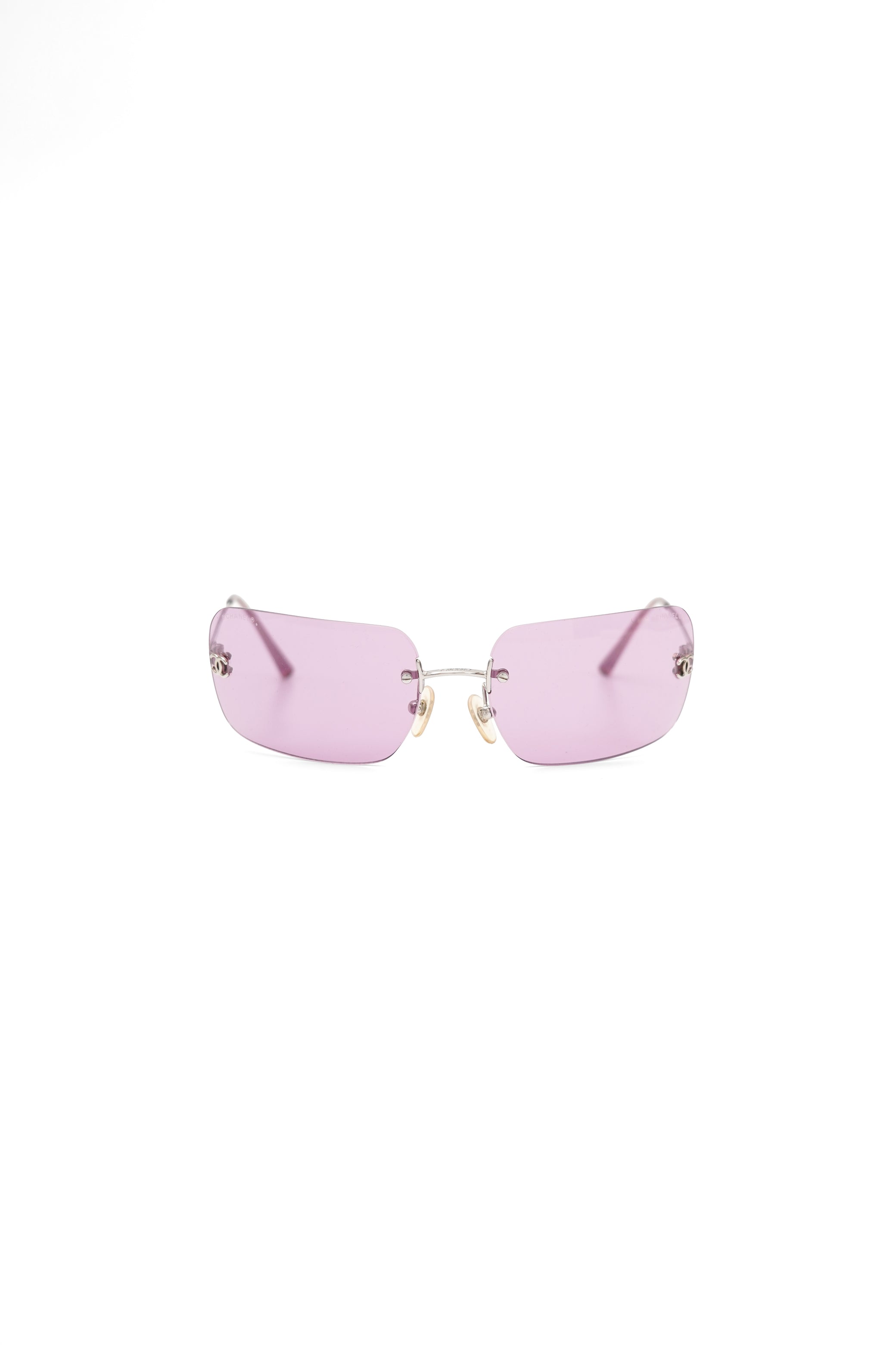 Vintage Chanel Pink Rimless Sunglasses 4017