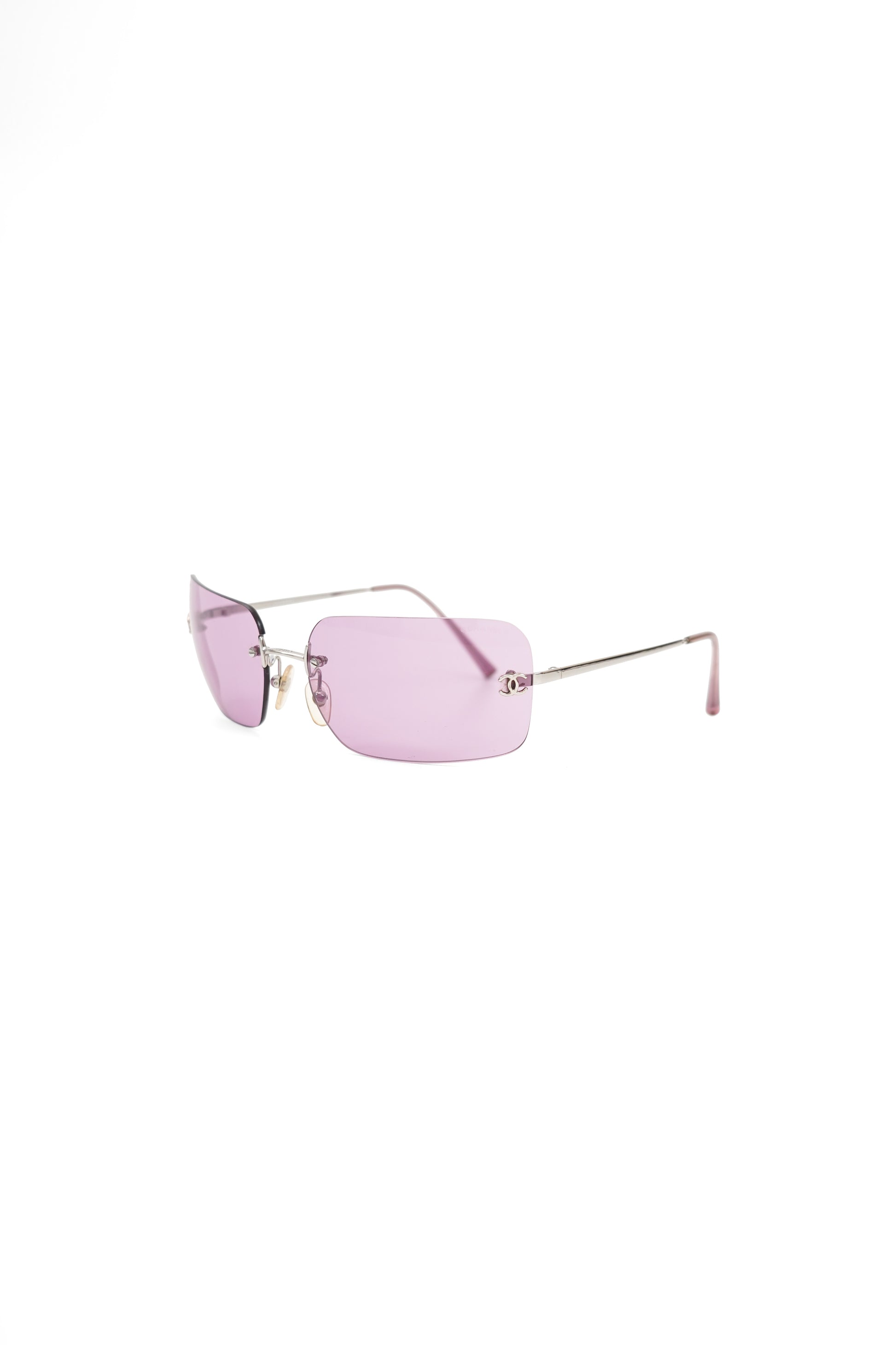 Vintage Chanel Pink Rimless Sunglasses 4017