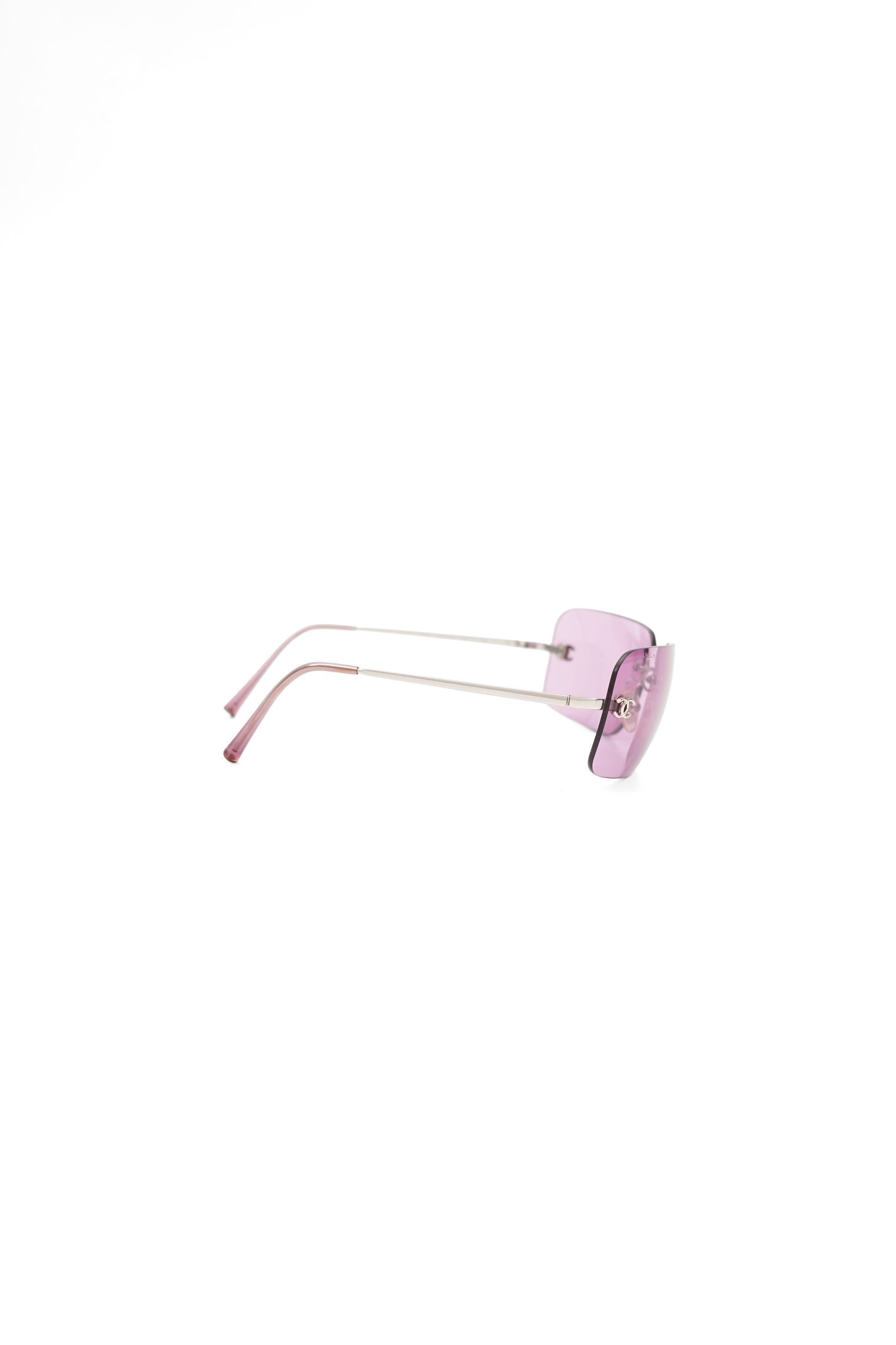 Vintage Chanel Pink Rimless Sunglasses 4017