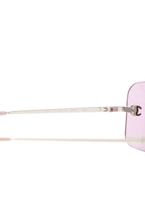 Vintage Chanel Pink Rimless Sunglasses 4017
