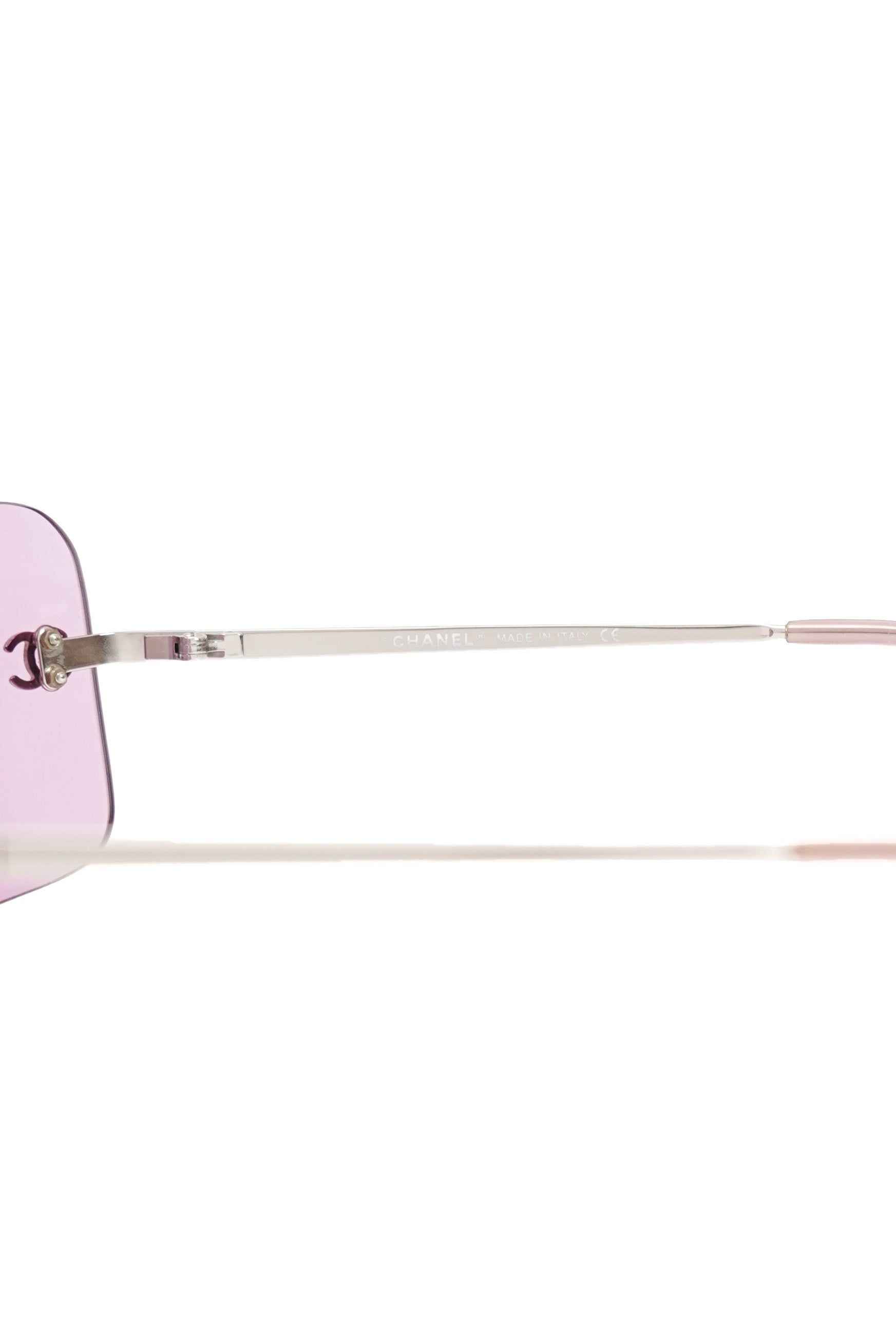 Vintage Chanel Pink Rimless Sunglasses 4017