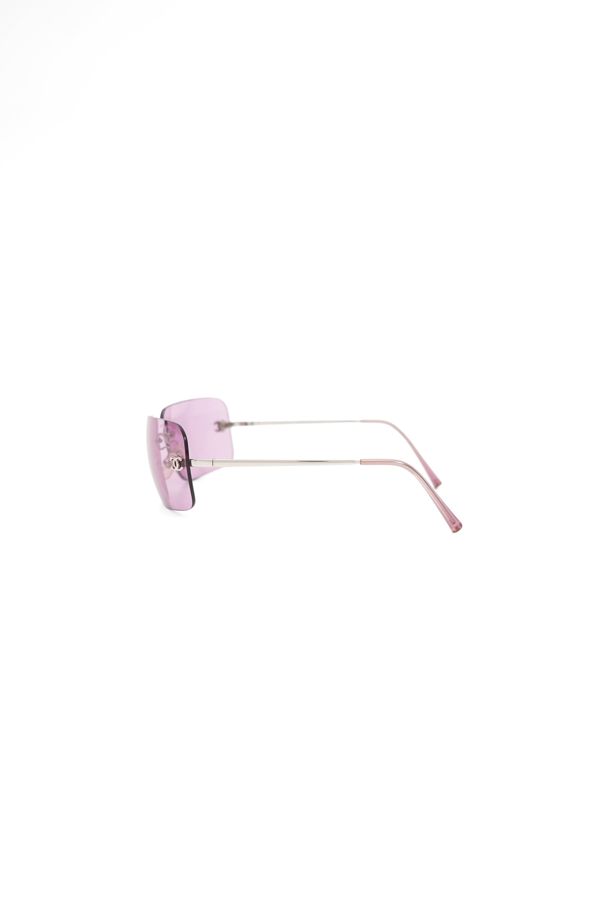 Vintage Chanel Pink Rimless Sunglasses 4017