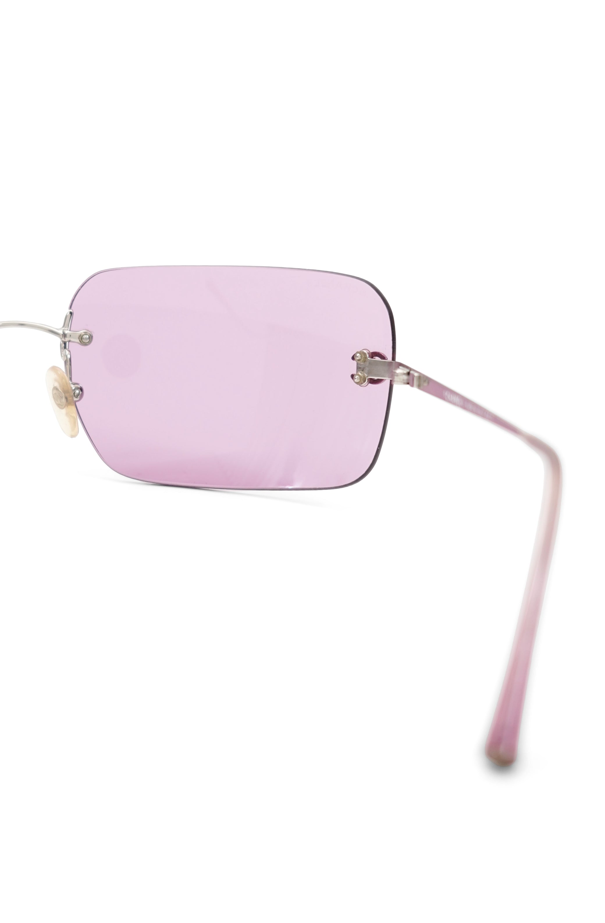 Vintage Chanel Pink Rimless Sunglasses 4017