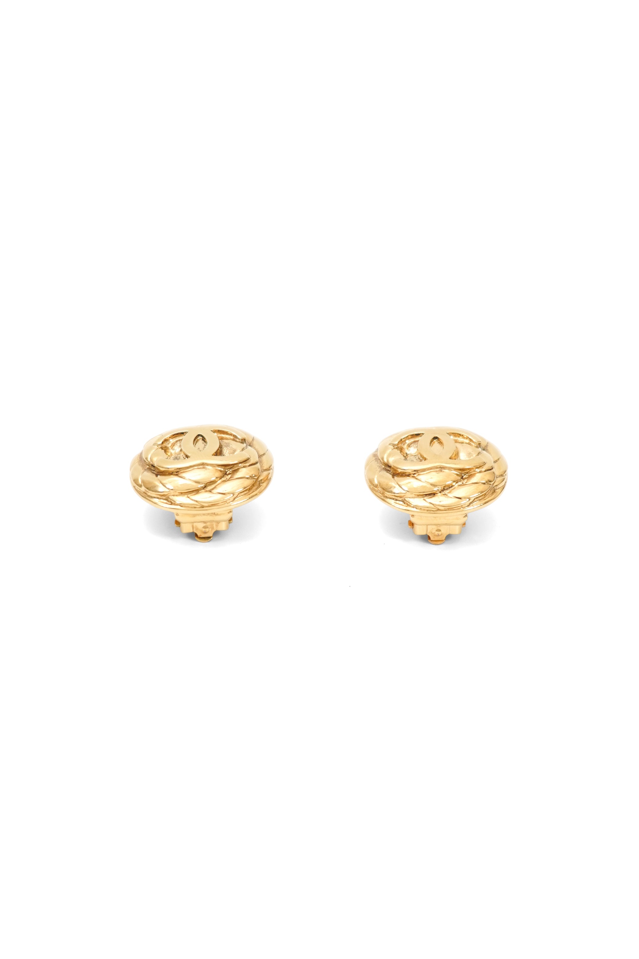 Vintage Chanel 1996 Gold-Plated Clip On Earrings