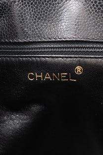 Vintage Chanel Caviar Skin Turn Lock Tote Bag 2000-2002