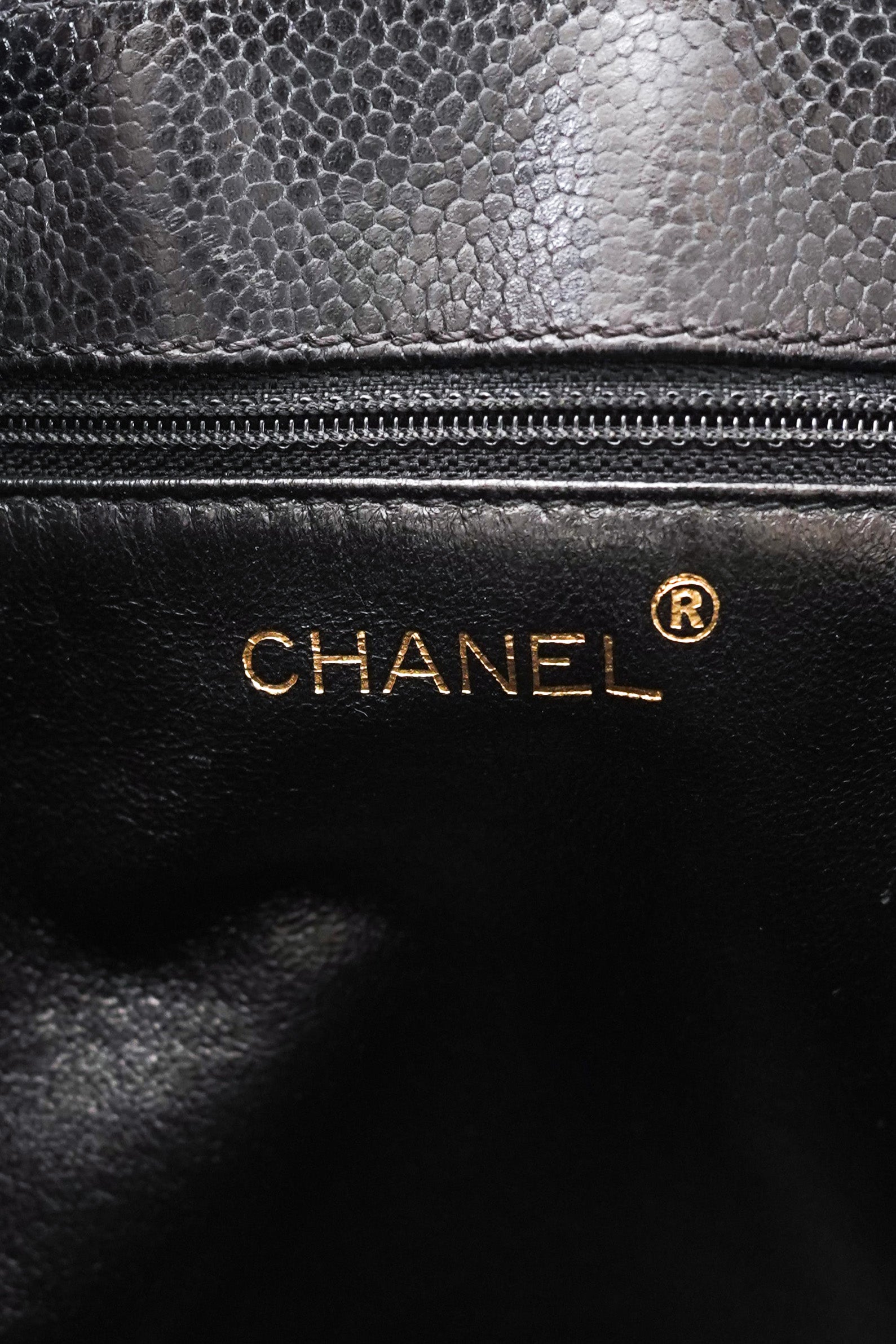 Vintage Chanel Caviar Skin Turn Lock Tote Bag 2000-2002