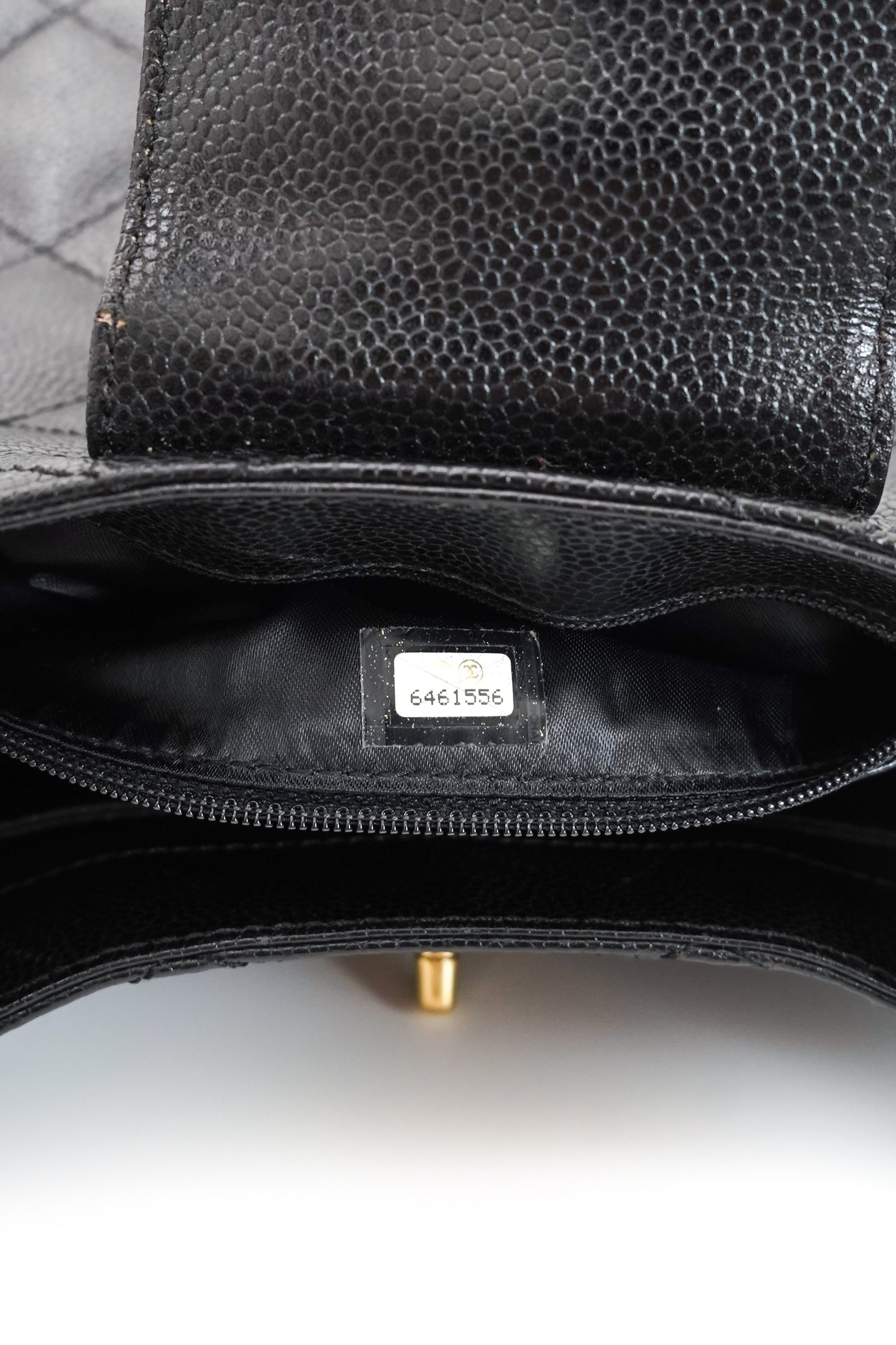 Vintage Chanel Caviar Skin Turn Lock Tote Bag 2000-2002