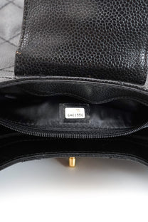 Vintage Chanel Caviar Skin Turn Lock Tote Bag 2000-2002